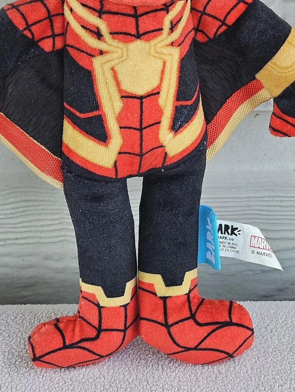 Bark Box Marvel Spiderman Far From Home Iron Spider Man Dog Toy Squeak M/L